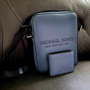 Michael Kors Blue Reporter Crossbody Bag